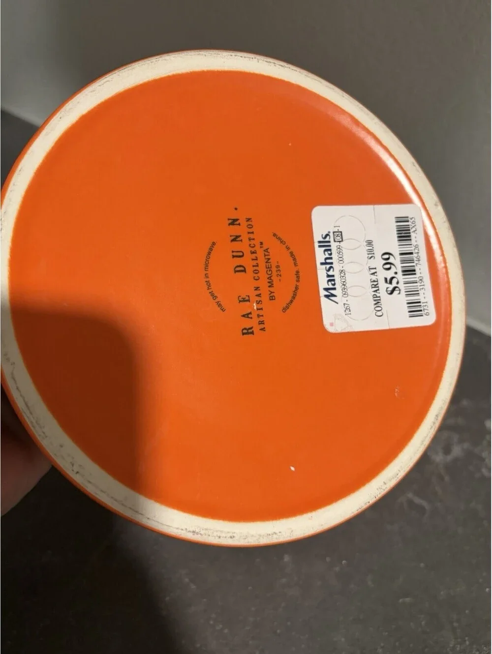 Rae Dunn Halloween CERAMIC PET Bowl LICK OR TREAT  6
